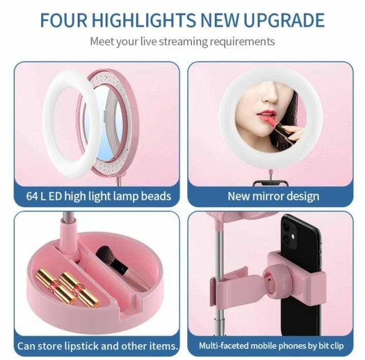 ARO LED ESPEJO Y SOPORTE DE CELULAR