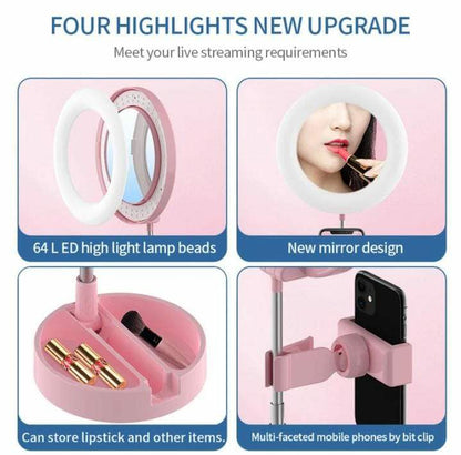 ARO LED ESPEJO Y SOPORTE DE CELULAR