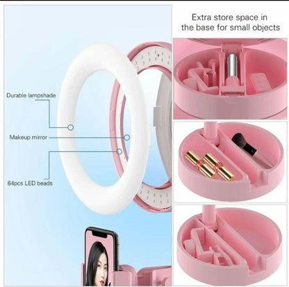 ARO LED ESPEJO Y SOPORTE DE CELULAR