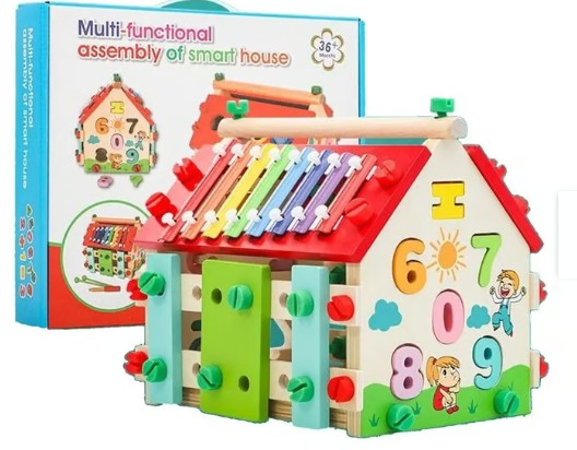 JUEGO DIDÁCTICO CASA MULTIFUNCIONAL CON XILOFONO