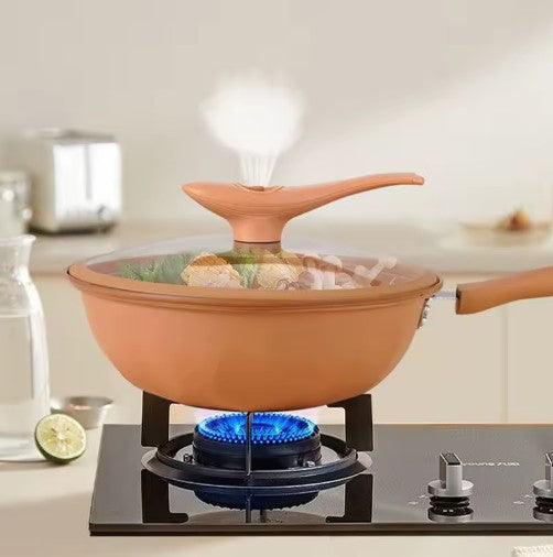 WOK DE CERAMICA CON TAPA Y CESTA DE VAPOR