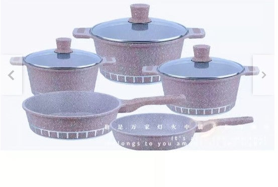 JUEGO DE OLLAS ROCA VOLCÁNICA 8 PIEZAS